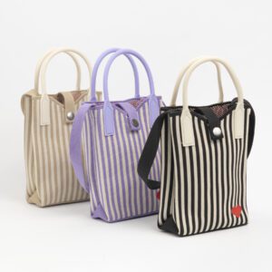 CARTERA DE TELA CON ESTAMPADO DE RAYAS