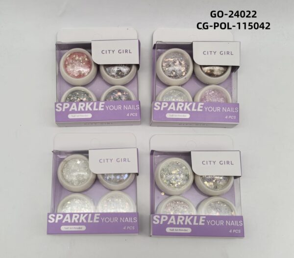 POLVO PARA UÑAS CITY GIRL - 4PCS