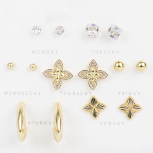 KIT DE AROS ACERO DORADOS CITY GIRL