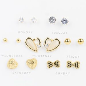 KIT DE AROS ACERO DORADOS CITY GIRL