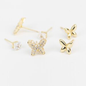 KIT DE AROS ACERO DORADOS CITY GIRL