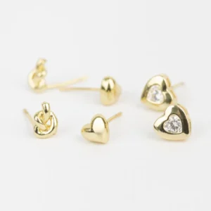 KIT DE AROS ACERO DORADOS CITY GIRL