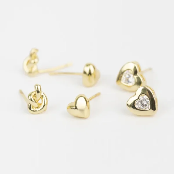 KIT DE AROS ACERO DORADOS CITY GIRL