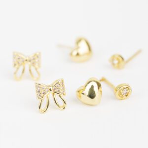 KIT DE AROS ACERO DORADOS CITY GIRL