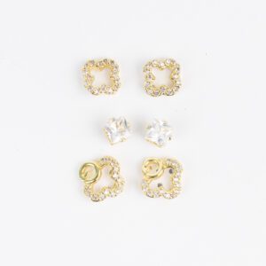 KIT DE AROS ACERO DORADOS CITY GIRL