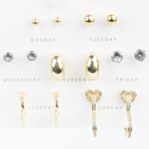 KIT DE AROS ACERO DORADOS CITY GIRL