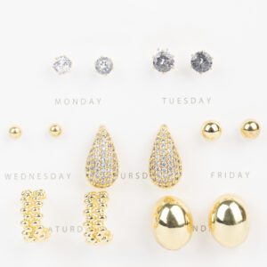 KIT DE AROS ACERO DORADOS CITY GIRL