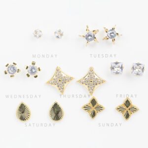 KIT DE AROS ACERO DORADOS CITY GIRL