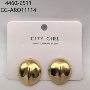 AROS ACERO CON BAÑO DE ORO CITY GIRL