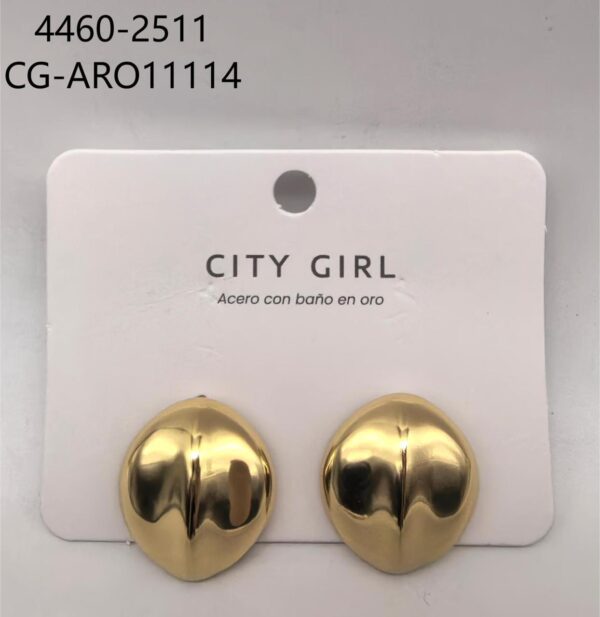 AROS ACERO CON BAÑO DE ORO CITY GIRL