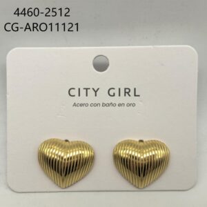 AROS ACERO CON BAÑO DE ORO CITY GIRL