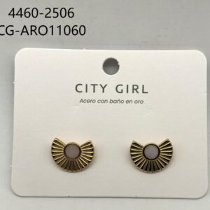 AROS ACERO CON BAÑO DE ORO CITY GIRL