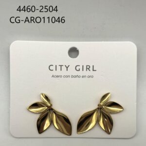 AROS ACERO CON BAÑO DE ORO CITY GIRL