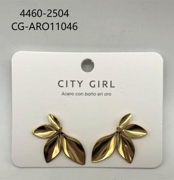 AROS ACERO CON BAÑO DE ORO CITY GIRL