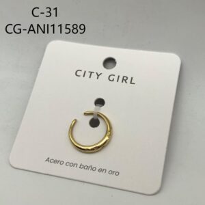 ANILLO DE ACERO DORADO CITY GIRL