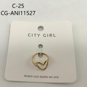 ANILLO DE ACERO DORADO CITY GIRL