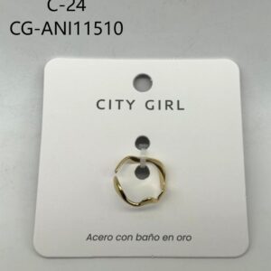 ANILLO DE ACERO DORADO CITY GIRL