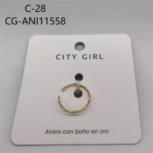 ANILLO DE ACERO DORADO CITY GIRL