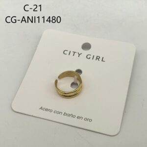 ANILLO DE ACERO DORADO CITY GIRL