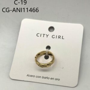 ANILLO DE ACERO DORADO CITY GIRL