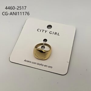 ANILLO DE ACERO DORADO CITY GIRL