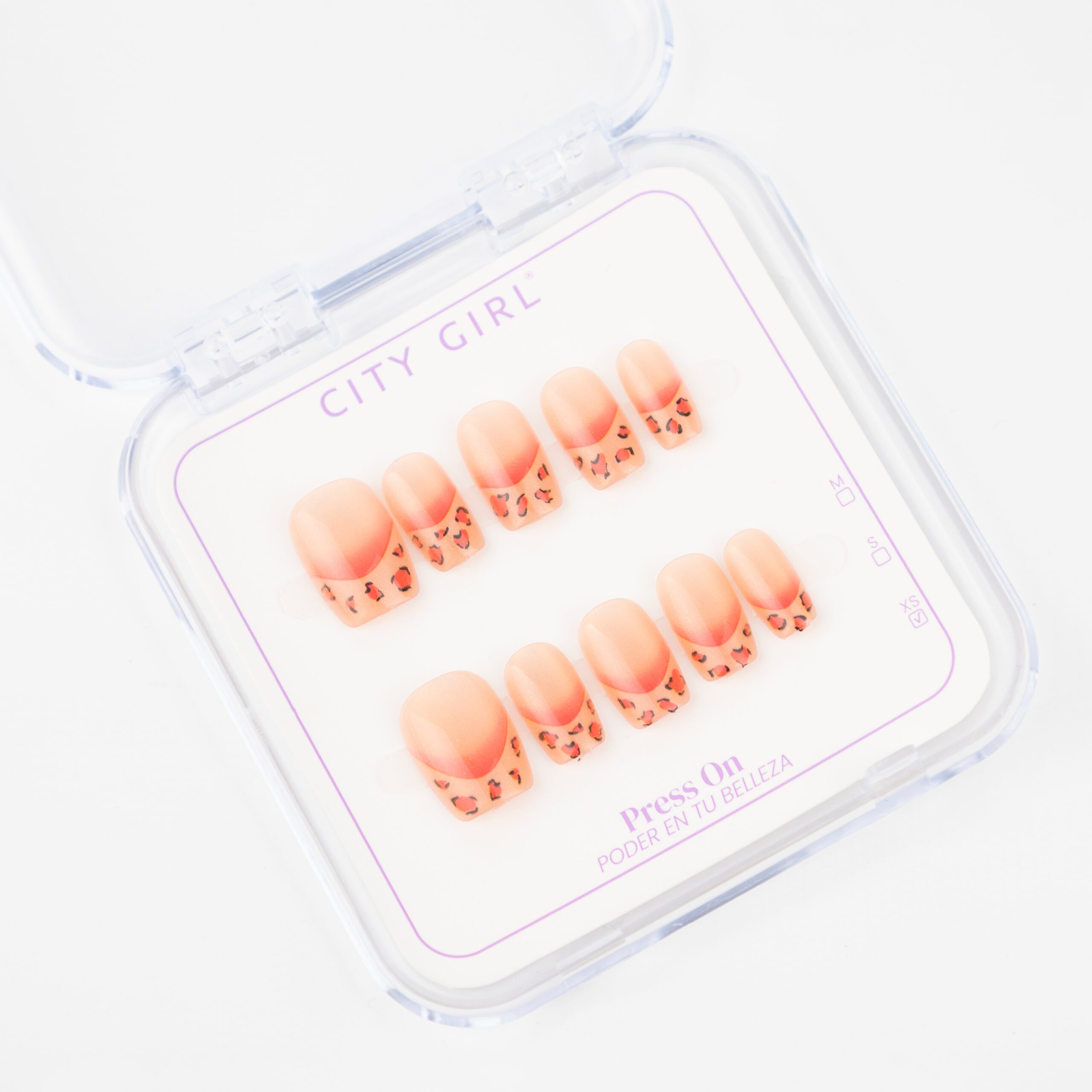 PRESS ON CORTAS CON DECORACIÓN CITY GIRL - Imagen 2
