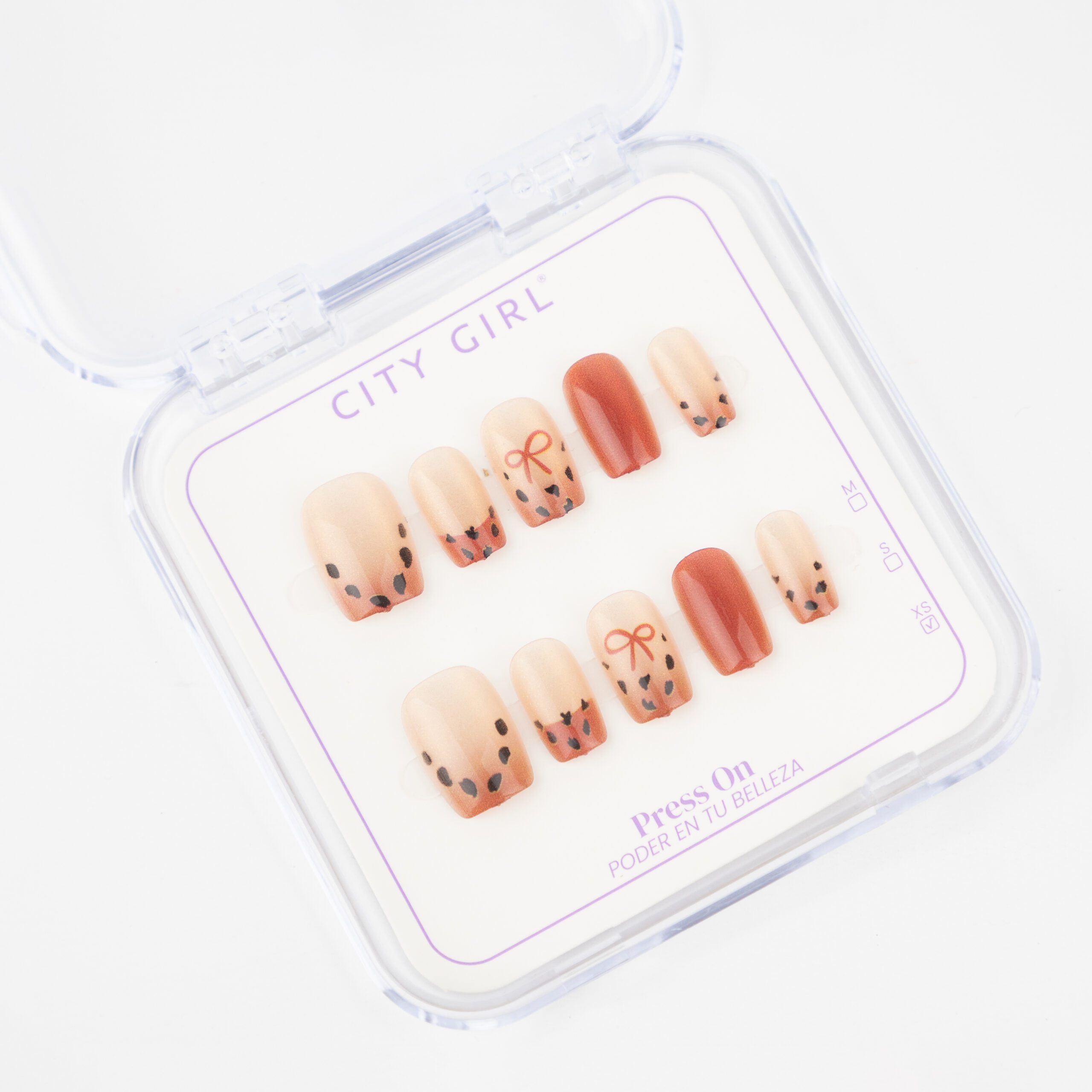 PRESS ON CORTAS CON DECORACIÓN CITY GIRL - Imagen 4
