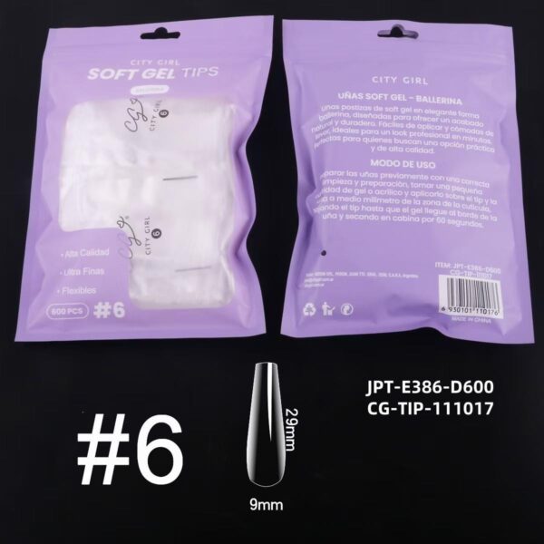 TIPS SOFT GEL EN BOLSA BALLERINA #6 CITY GIRL