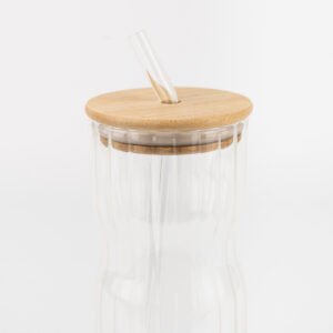Alternative view of VASO DE VIDRIO CON TAPA Y SORBETE CITY GIRL - 350ML