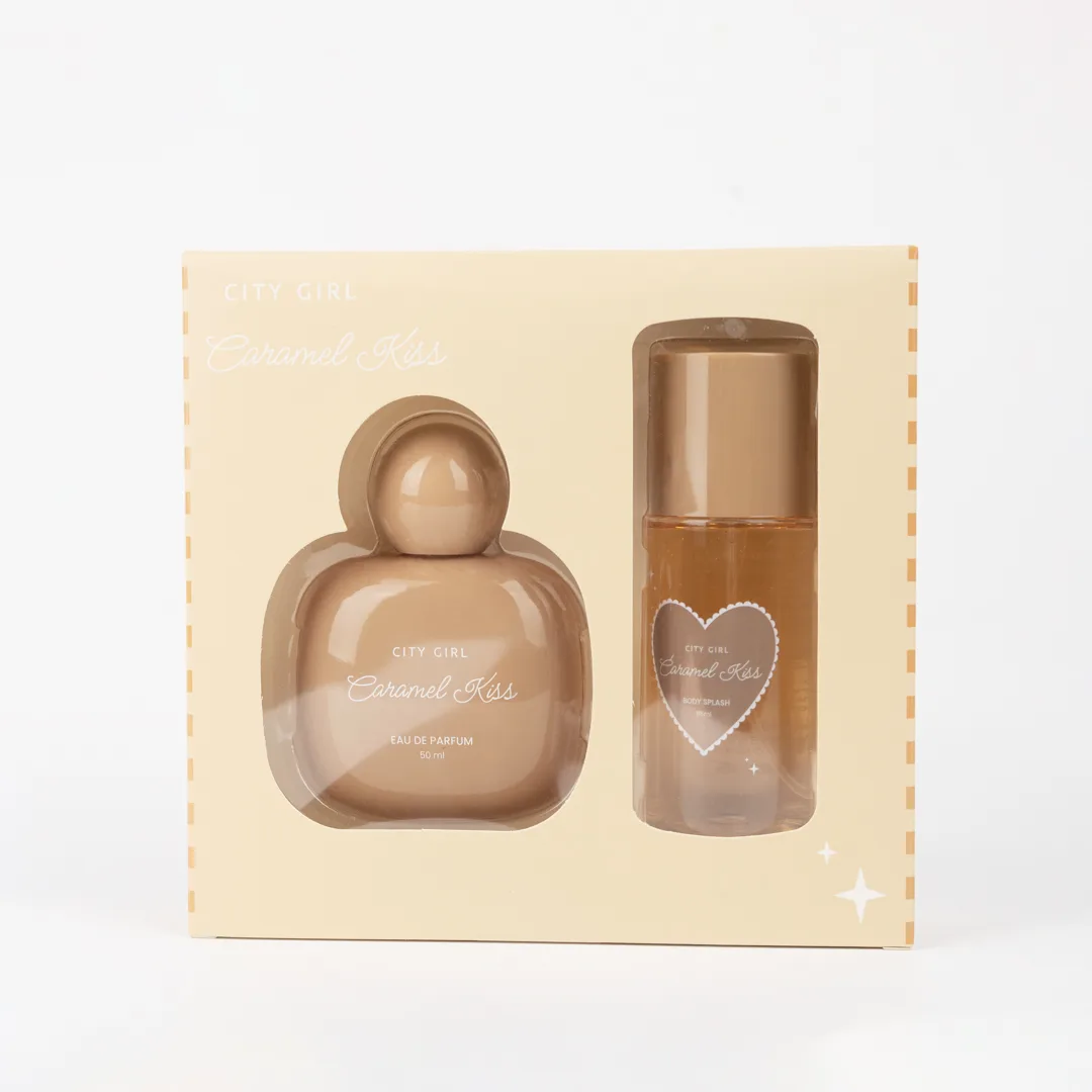 KIT DE PERFUME + BODY SPLASH CARAMEL KISS CITY GIRL - 2PCS - 图片 2