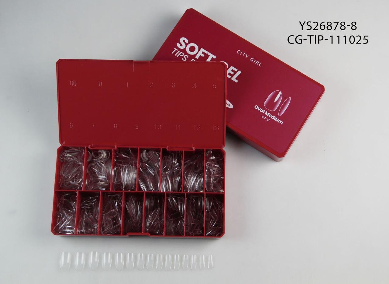 SOFT GEL TIPS PRO OVAL MEDIUM 510PCS CITY GIRL