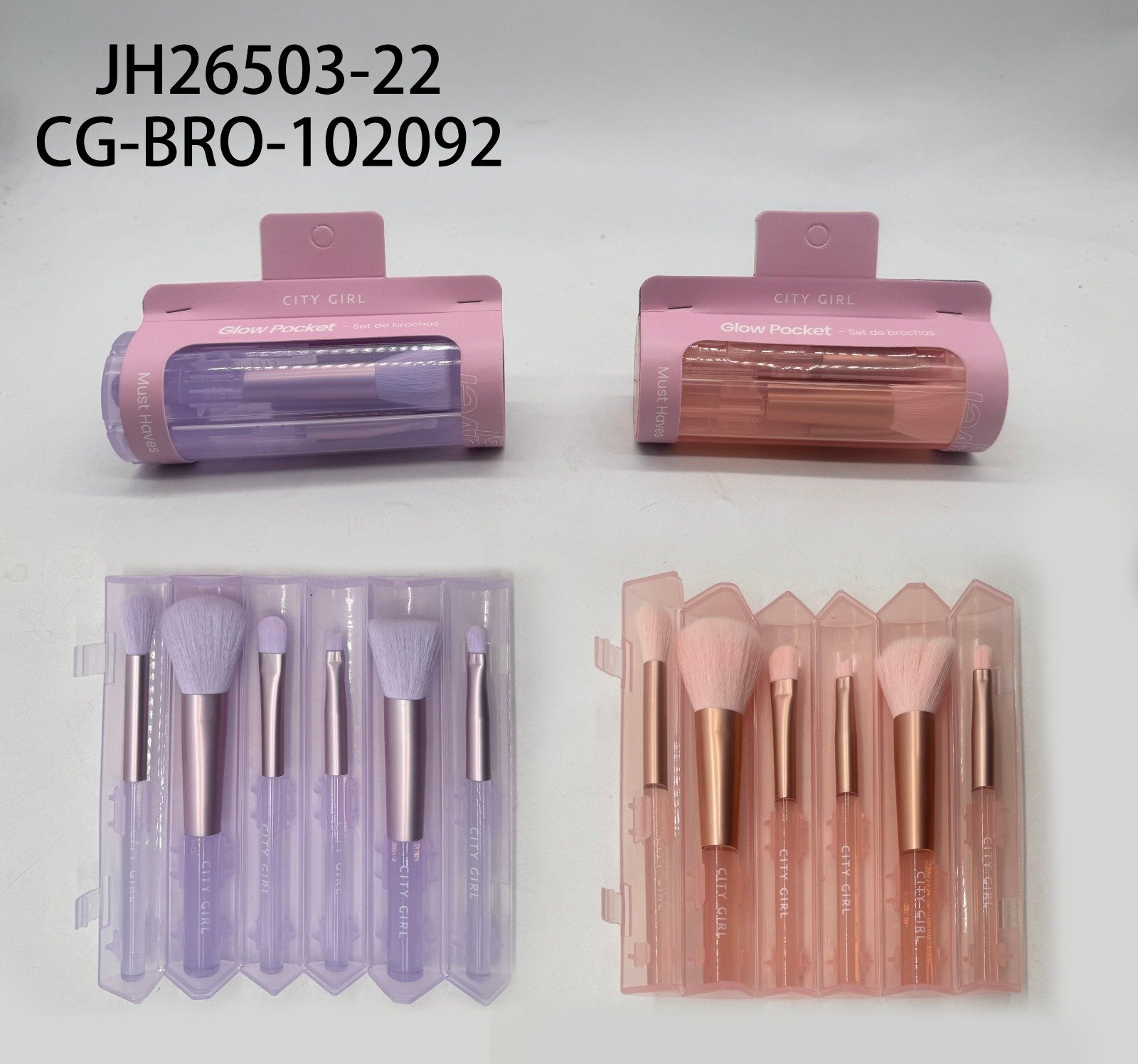 SET DE BROCHAS CON ESTUCHE CITY GIRL - 6PCS