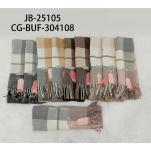 BUFANDA A CUADROS CON FLECOS CITY GIRL