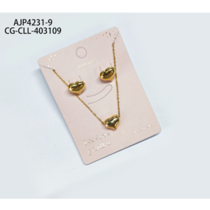 SET DE AROS Y COLLAR CORAZÓN CITY GIRL