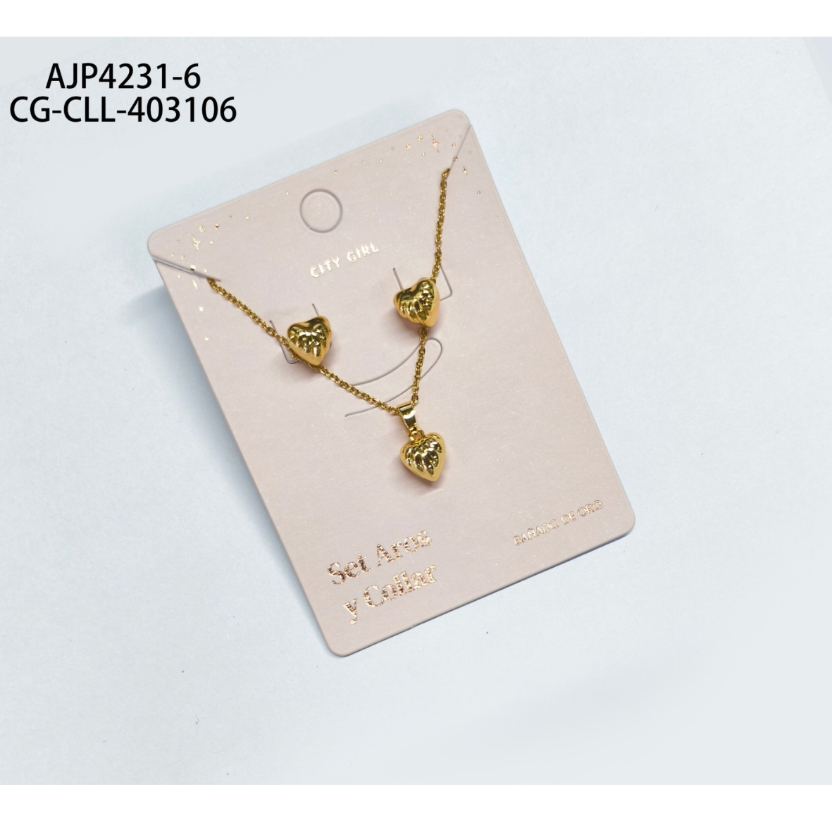 SET DE AROS Y COLLAR FRUTILLA CITY GIRL