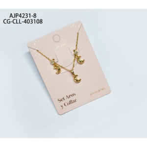 SET DE AROS Y COLLAR LUNA CITY GIRL