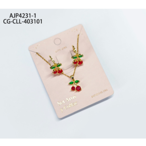 SET DE AROS Y COLLAR CEREZAS CITY GIRL