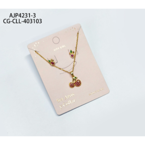 SET DE AROS Y COLLAR CEREZAS CITY GIRL