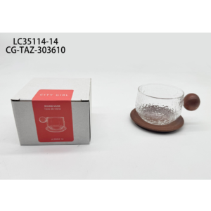 TAZA DE VIDRIO CON BASE CITY GIRL - 180ML