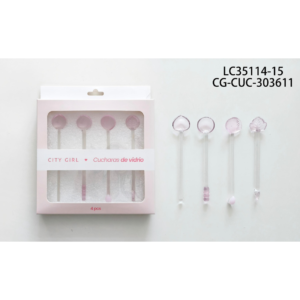 SET DE CUCHARITAS DE VIDRIO CITY GIRL - 4PCS