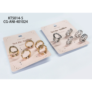 SET DE ANILLOS CITY GIRL - 5 PCS