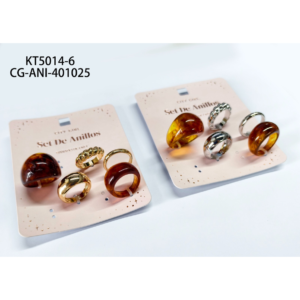 SET DE ANILLOS CITY GIRL - 5PCS