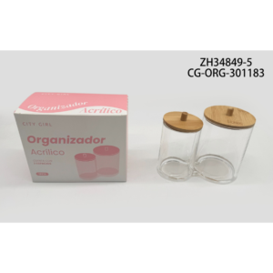 ORGANIZADOR ACRILICO CON TAPA CITY GIRL - 2 ESPACIOS