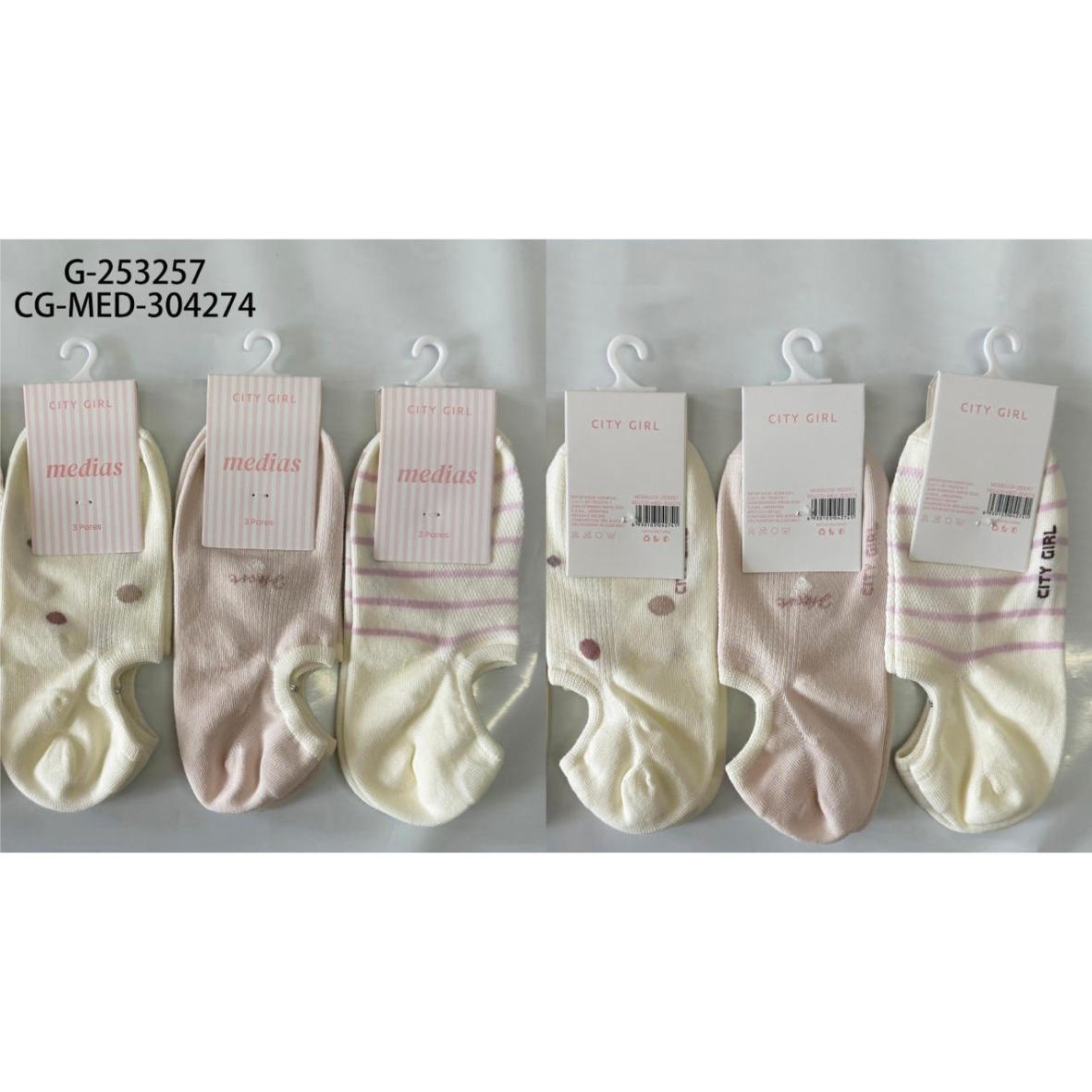 MEDIAS SOQUETES CITY GIRL - 3PCS