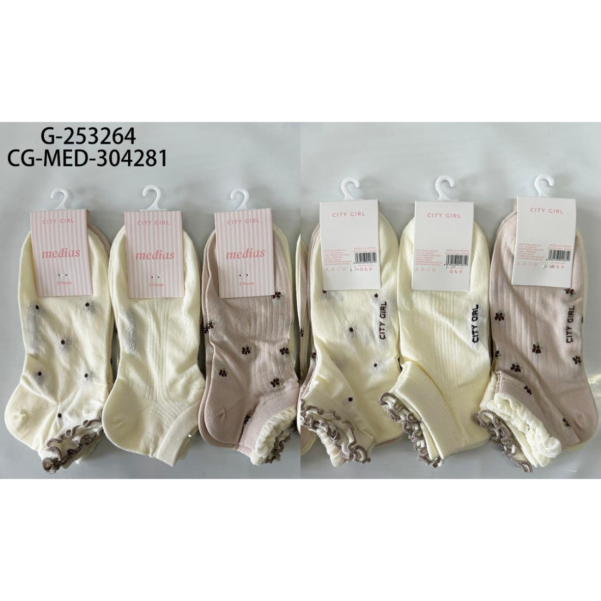 MEDIAS SOQUETES CITY GIRL - 3PCS