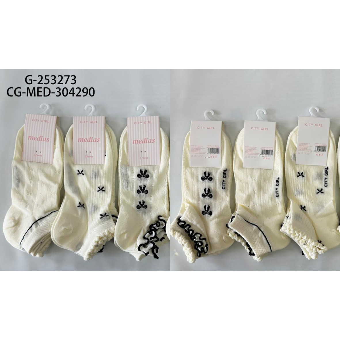 MEDIAS SOQUETES CITY GIRL - 3PCS